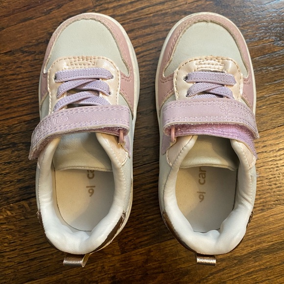 Carter's- toddler size 6 skater shoe unisex Blush Cream Kid Sneakers Miriam baby - Picture 5 of 16